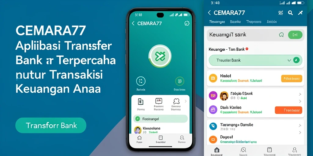 Tampilan antarmuka CEMARA77 untuk transfer bank yang ramah pengguna.