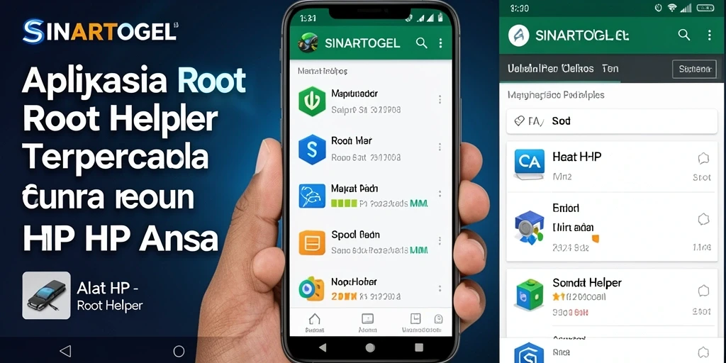 Tampilan antarmuka SINARTOGEL sebagai aplikasi Root Helper yang ramah pengguna.