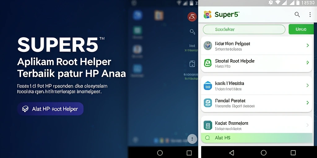 Tampilan antarmuka aplikasi SUPER5 yang intuitif dan mudah dinavigasi.