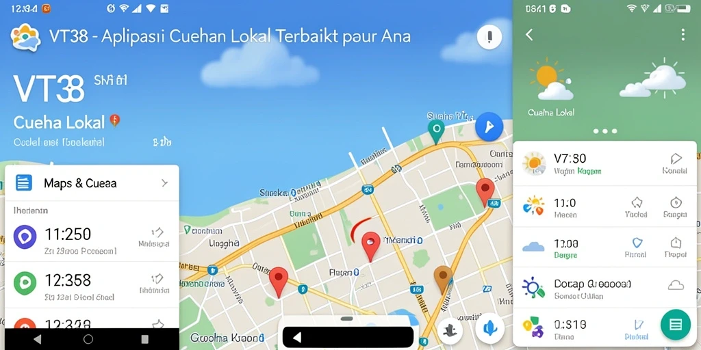 Tampilan antarmuka VT38 yang jelas dan informatif tentang cuaca lokal.